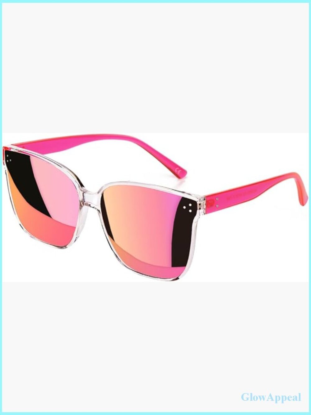 Oversized Cat Eye Sunglasses with Mirrored Lens UV400